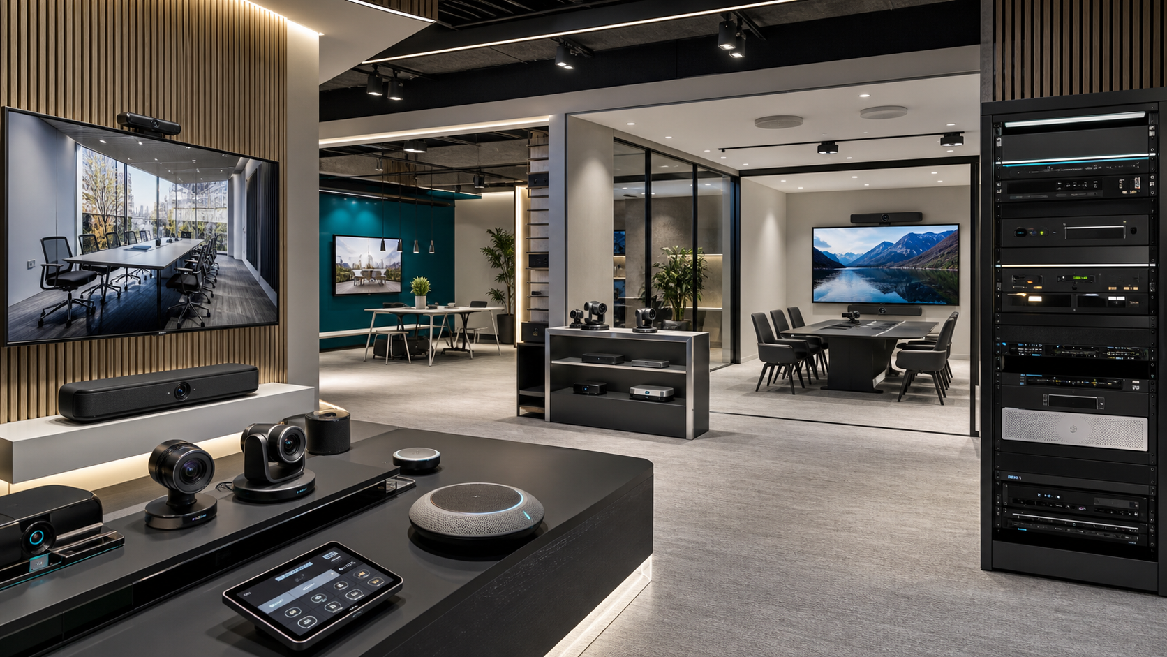 Luxury smart home cinema interior